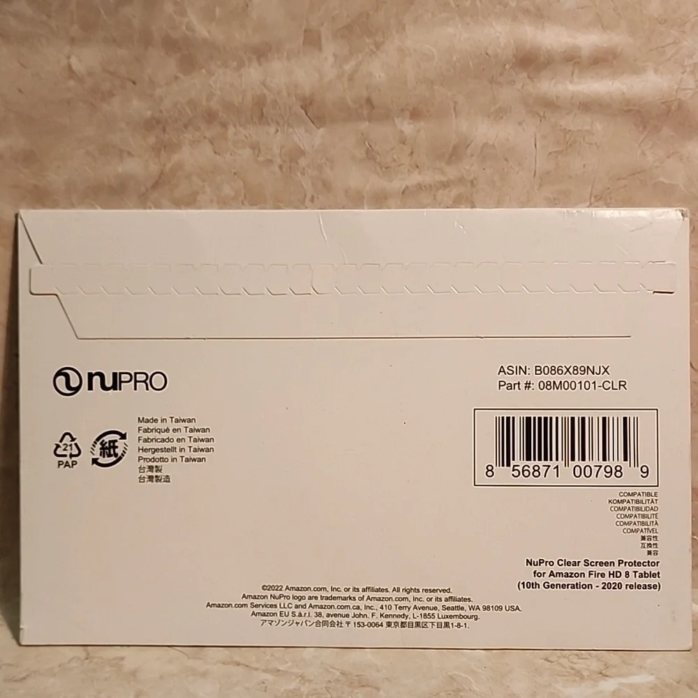 NuPro Clear Screen Protector for Amazon Fire HD 8 tablet and Fire HD 8 Plus NEW